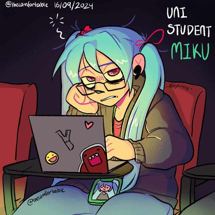 Uni Student Miku [2024] (Digital Illustration | Procreate)