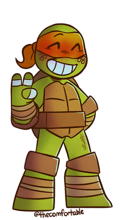 Michelangelo Sticker [Ver.2] [2024] (Digital Illustration | Procreate) TMNT 2012