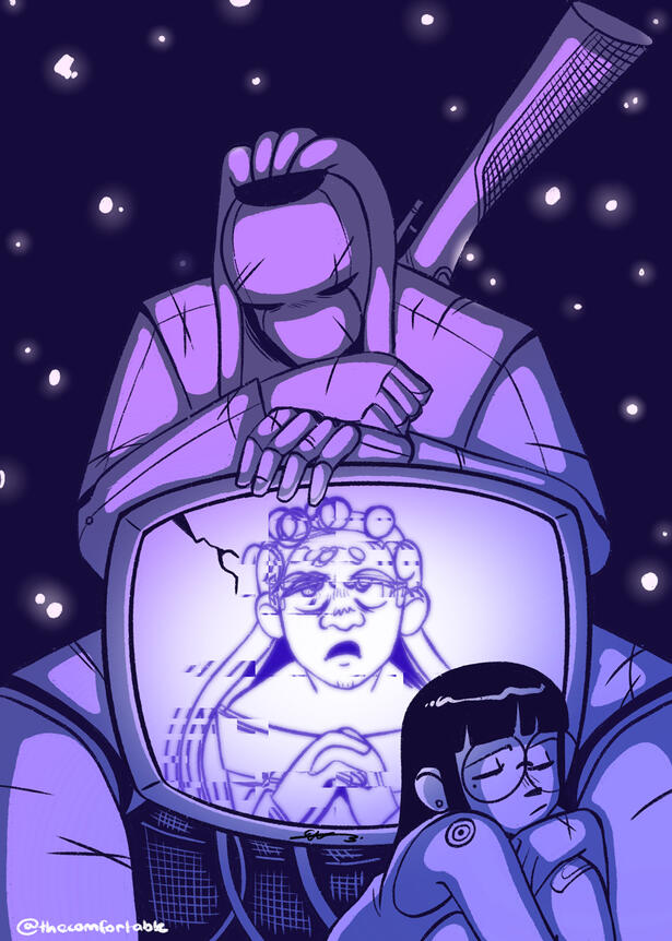 Alone Together [2024] (Digital Illustration | Procreate) University zine submission.