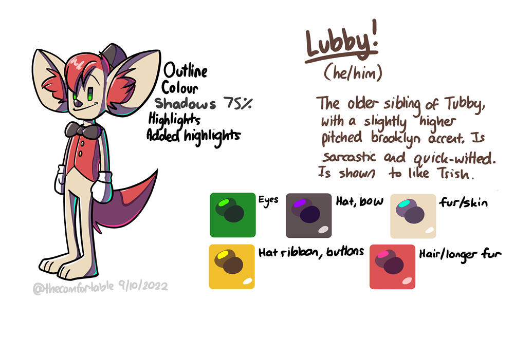 Lubby Character Sheet [2022] (Digital Illustration | Krita)