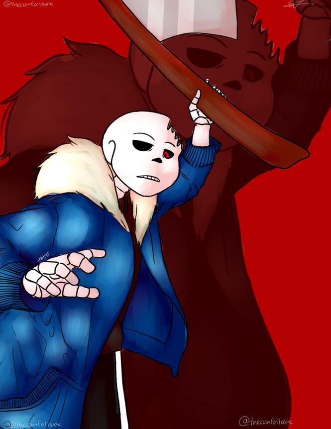 Horror Sans [2021] (Digital Illustration | PaintTool SAI) Alternate Universe (Older Art)